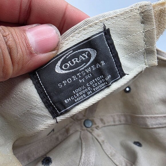 Ouray Sportswear Dolphin Lanai Hat Adjustable Tan Gray Cotton Baseball Cap - Picture 6 of 9